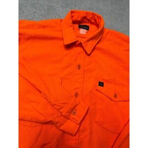 Codet Mens Blaze Orange Hunting Shirt Long Sleeve Button Up High Vis‎ Workwear